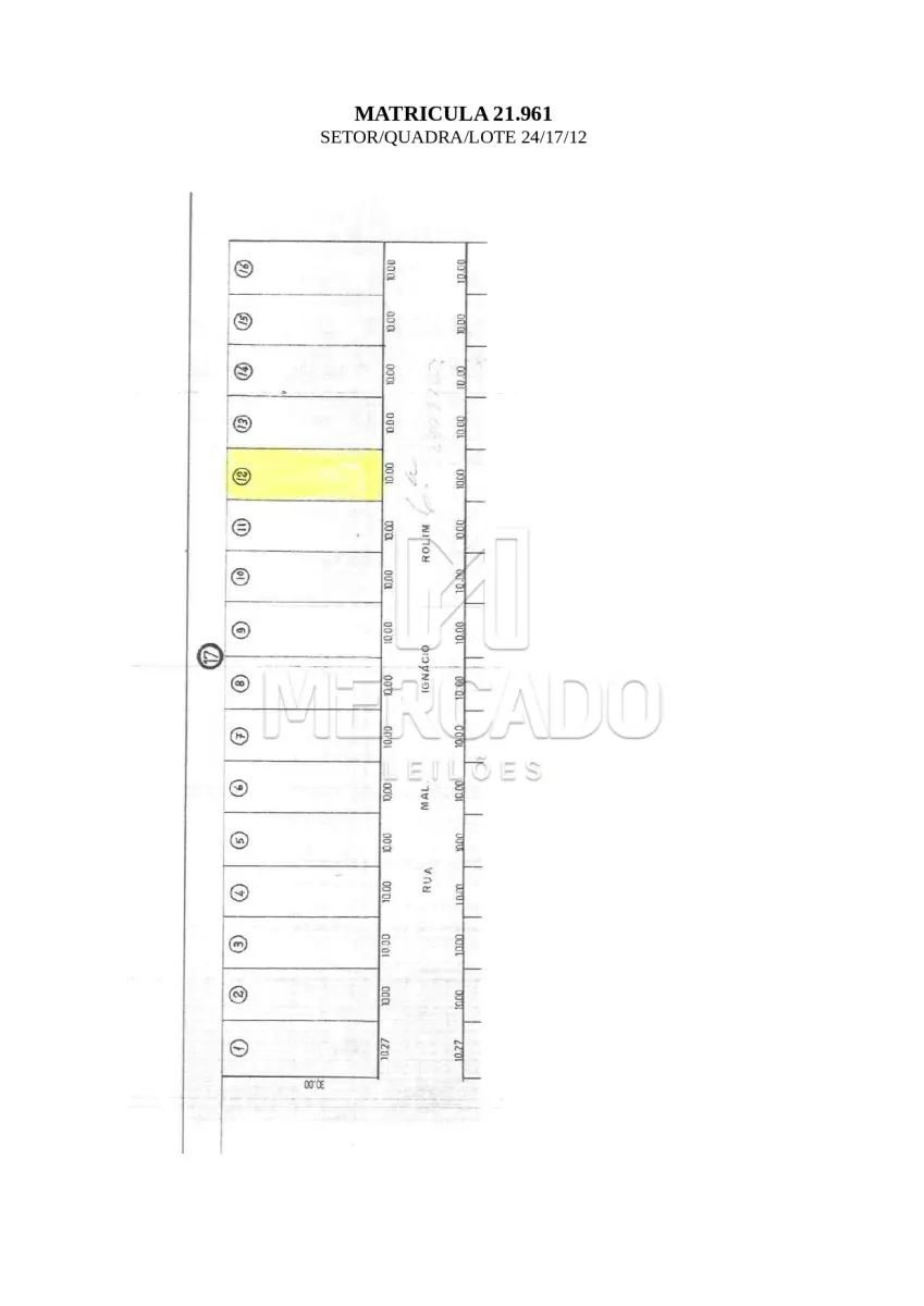 LOTE 005 - IMÓVEL URBANO composto de um terreno, situado nos subúrbios da cidade de Santana do Livramento, no lugar denominado Bairro Industrial, designado pelo lote nº 31, medindo 10m de frente por 30m de frente a fundos por ambos os lados, totalizando 300m². Inscrito sob a matrícula nº 21.961 do CRI de Santana do Livramento.